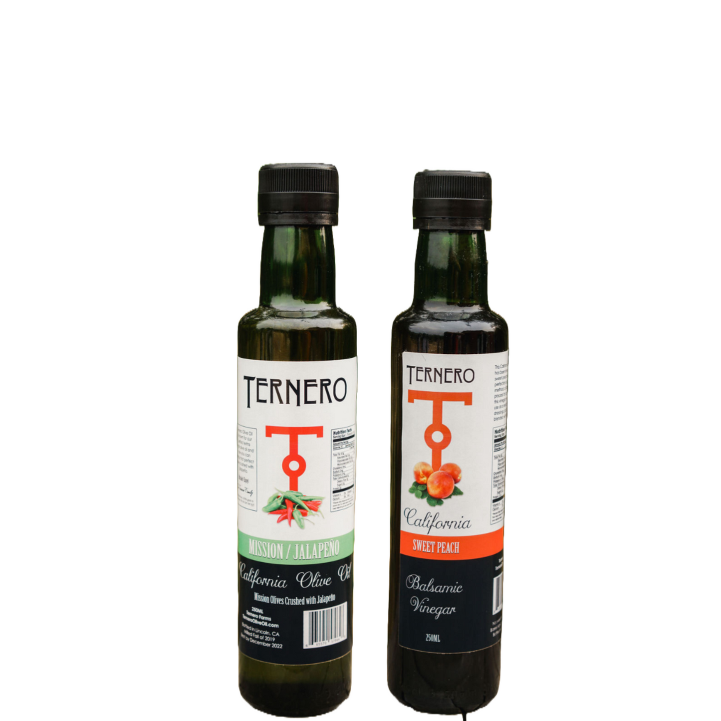 Ternero Jalapeno Olive Oil (250 ml) and Sweet Peach Balsamic Vinegar (250 ml) Combo Pack