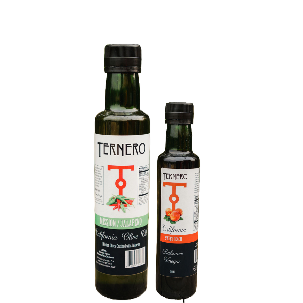 Ternero Jalapeno Olive Oil (250 ml) and Sweet Peach Balsamic Vinegar (250 ml) Combo Pack